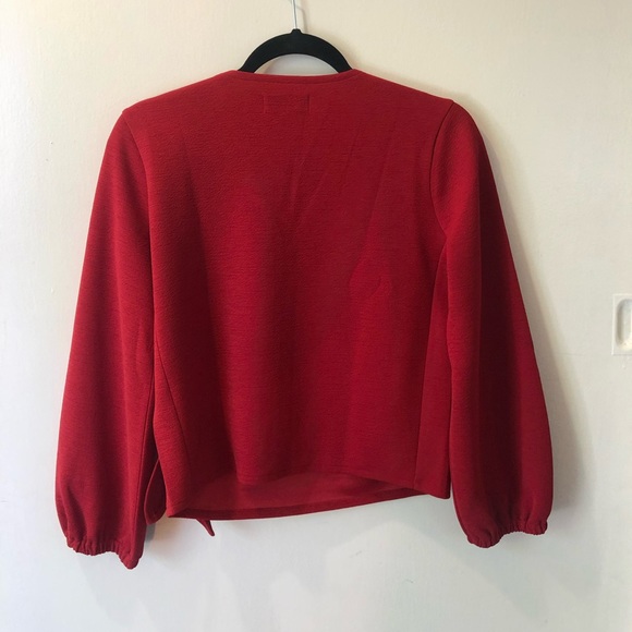 Madewell Red Wrap Top - Picture 2 of 3